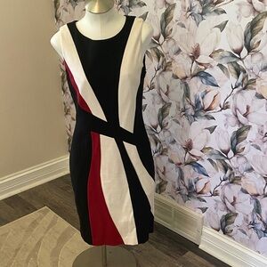 Etcetera Asymmetrical Black and Red Dress